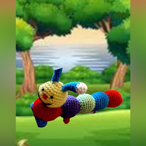 Hand Crafted Other - HANDCRAFTED COLORful caterpillar crochet
